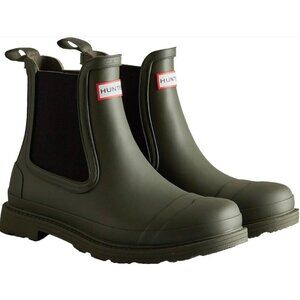 NIB Hunter Commando Chelsea Rain Boots Dark Olive Green Men's EU 44 U 11 UK 10